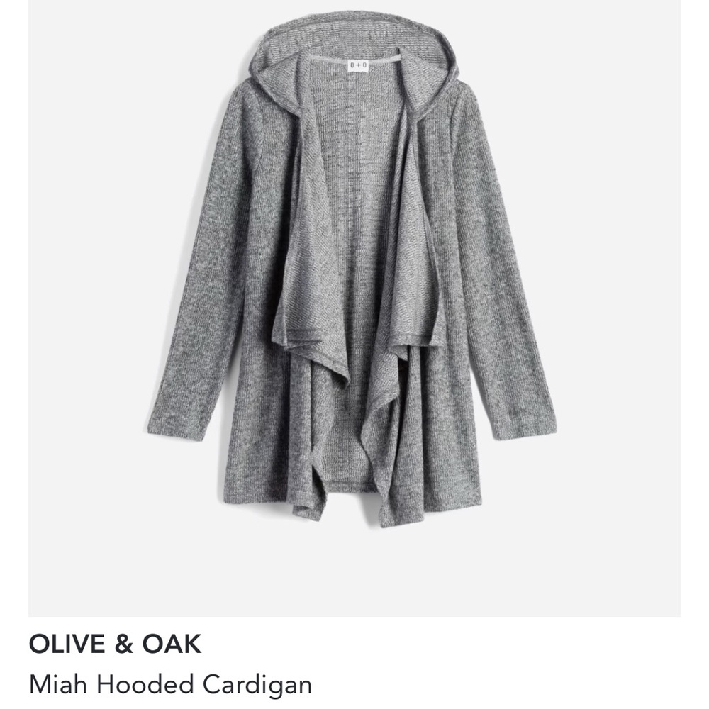 Olive and Oak grey gray hooded cardigan. Worn once or twice. Great for fall
